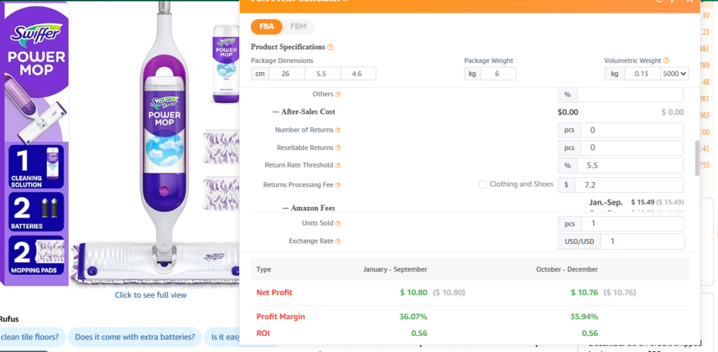 profit calculator con seller sprite